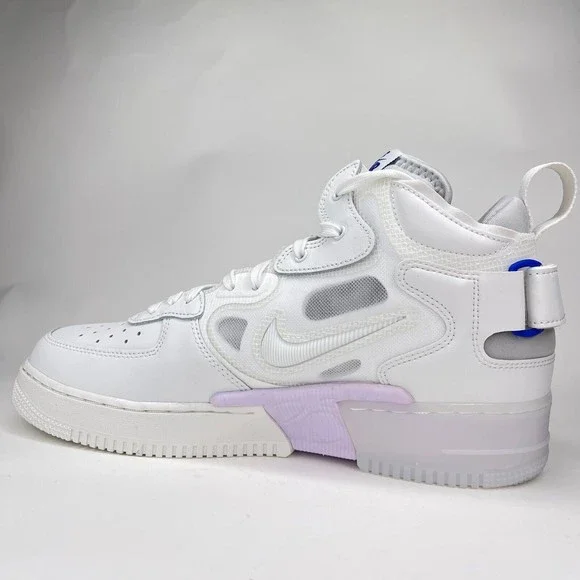 Nike Mens Air Force 1 Mid React Summit White Icy Shoes Size 10.5 DQ1872-101 - Picture 3 of 9